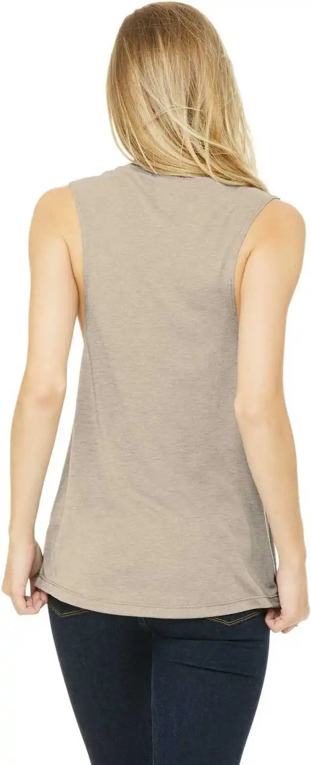 Bella + Canvas 8803 Women’s Flowy Scoop Muscle Tank - Heather Dusty Blue