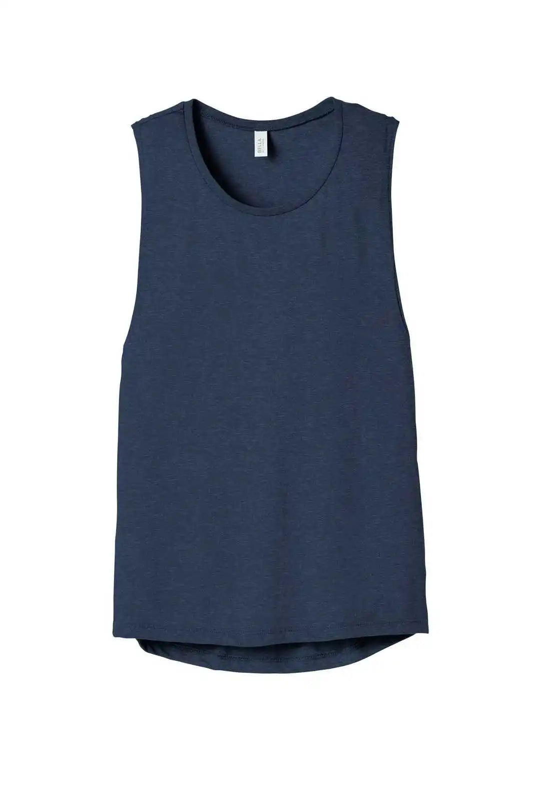 Bella + Canvas 8803 Women’s Flowy Scoop Muscle Tank - Heather Navy