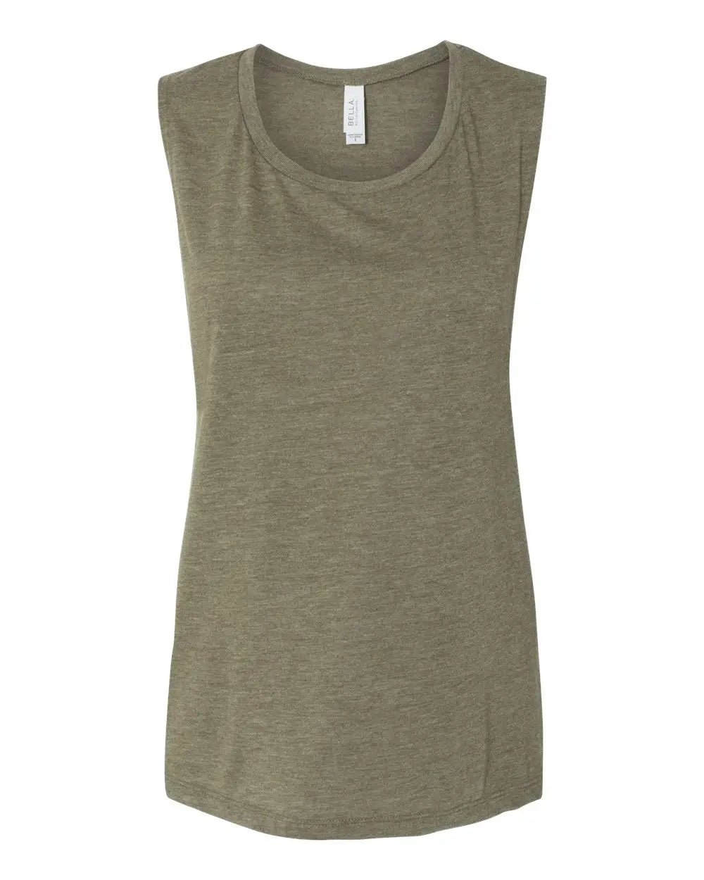 Bella + Canvas 8803 Women’s Flowy Scoop Muscle Tank - Heather Olive