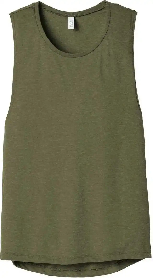 Bella + Canvas 8803 Women’s Flowy Scoop Muscle Tank - Heather Olive