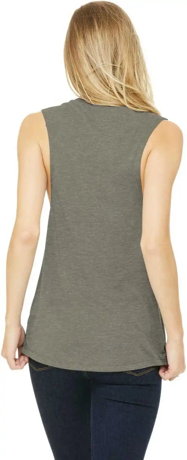 Bella + Canvas 8803 Women’s Flowy Scoop Muscle Tank - Heather Stone
