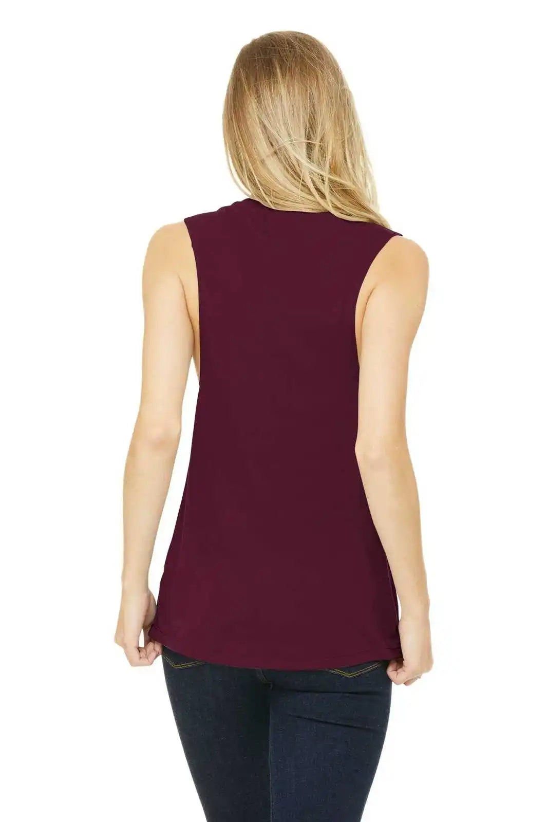 Bella + Canvas 8803 Women’s Flowy Scoop Muscle Tank - Maroon