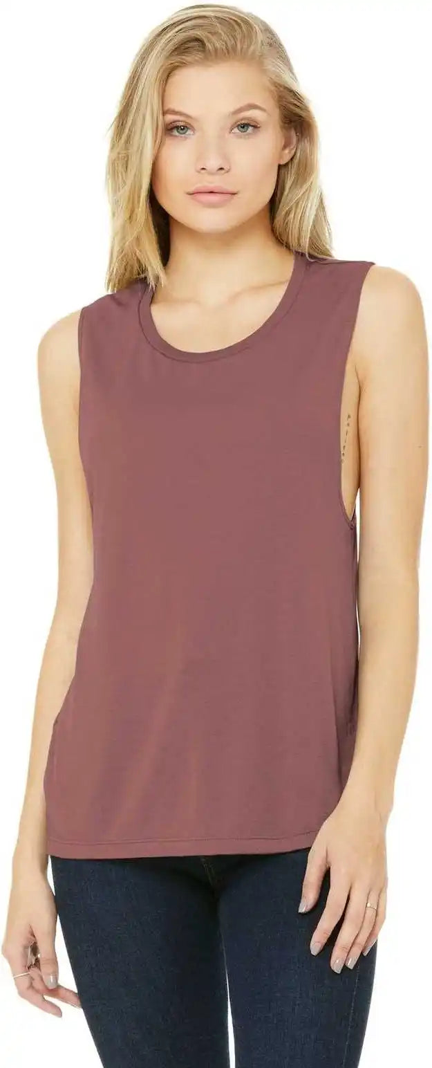 Bella + Canvas 8803 Women’s Flowy Scoop Muscle Tank Mauve