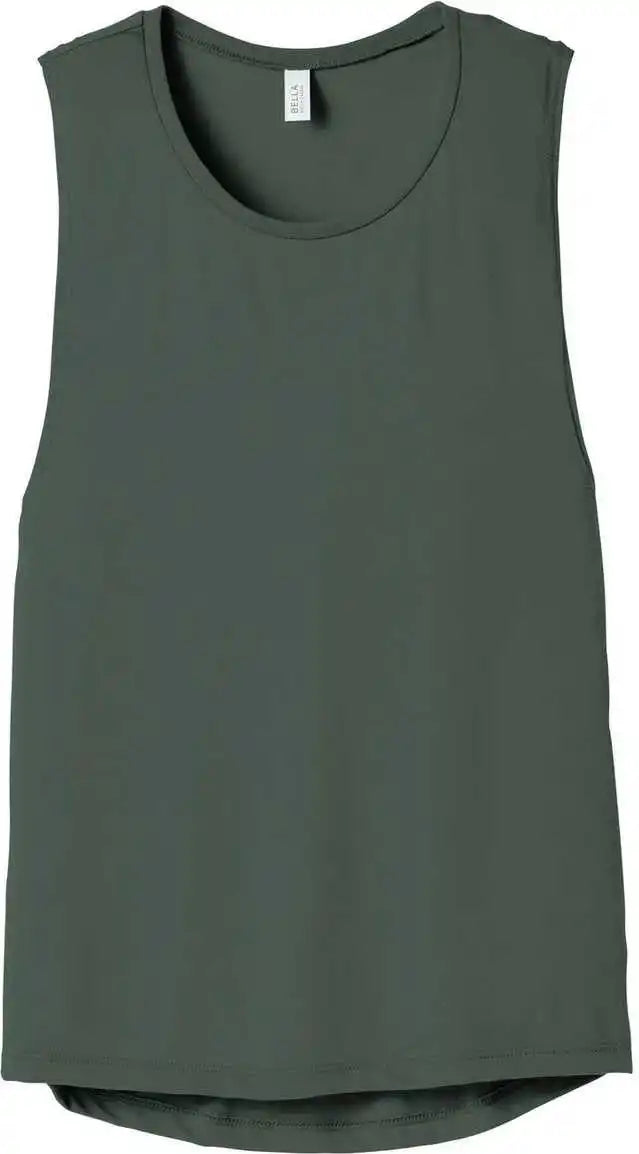 Bella + Canvas 8803 Women’s Flowy Scoop Muscle Tank - Military Green