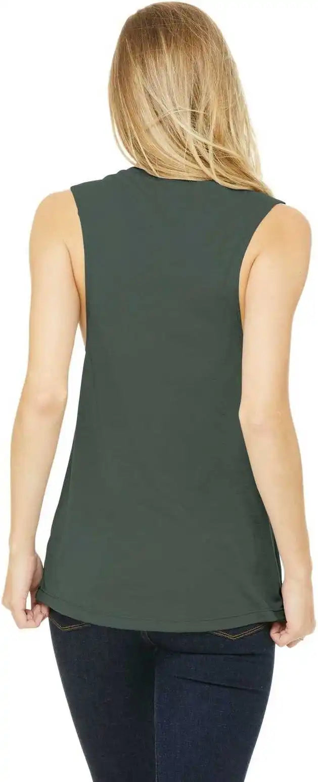 Bella + Canvas 8803 Women’s Flowy Scoop Muscle Tank - Military Green