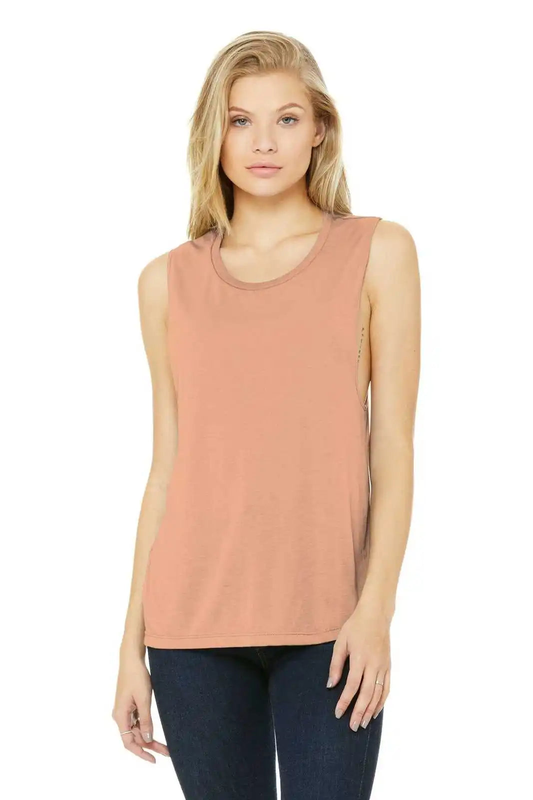 Bella + Canvas 8803 Women’s Flowy Scoop Muscle Tank Peach