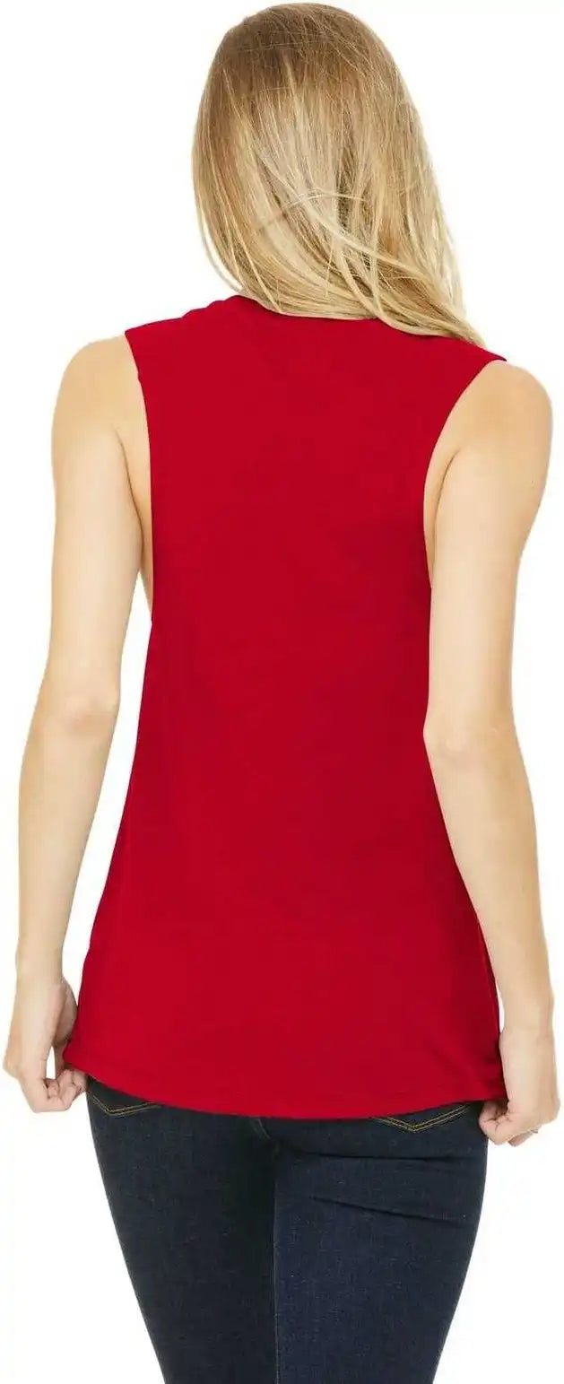 Bella + Canvas 8803 Women’s Flowy Scoop Muscle Tank - Red