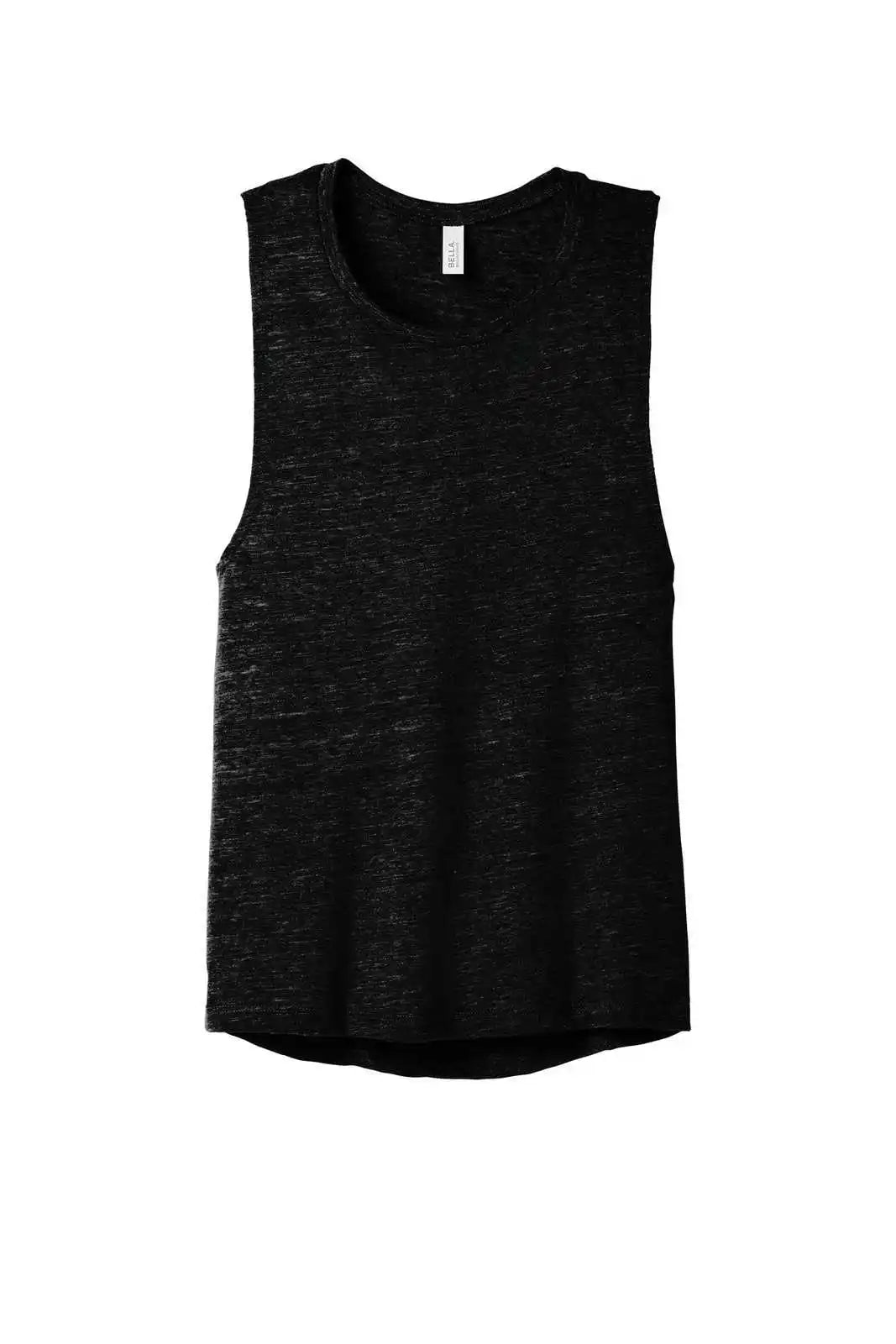 Bella + Canvas 8803 Women’s Flowy Scoop Muscle Tank - Solid Black Slub