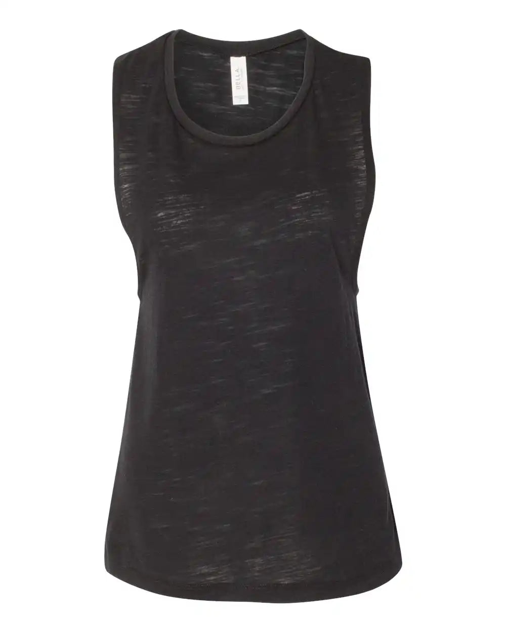 Bella + Canvas 8803 Women’s Flowy Scoop Muscle Tank - Solid Black Slub - s