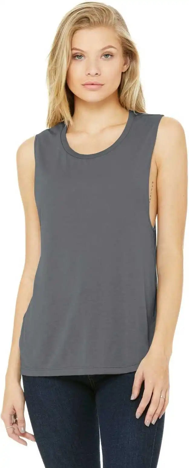 Bella + Canvas 8803 Women’s Flowy Scoop Muscle Tank Storm