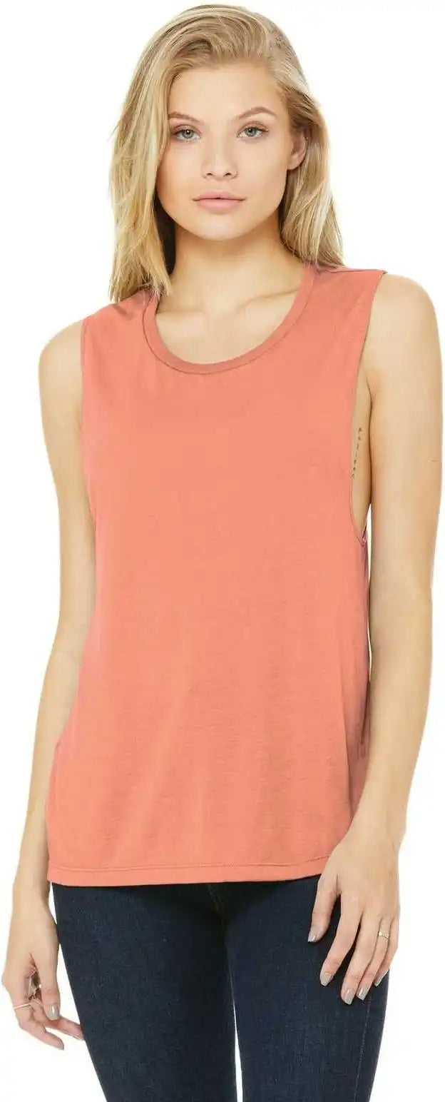 Bella + Canvas 8803 Women’s Flowy Scoop Muscle Tank - Sunset