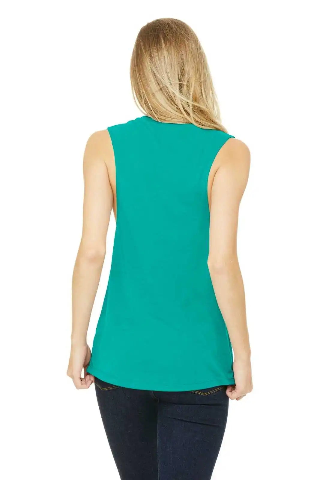 Bella + Canvas 8803 Women’s Flowy Scoop Muscle Tank - Teal