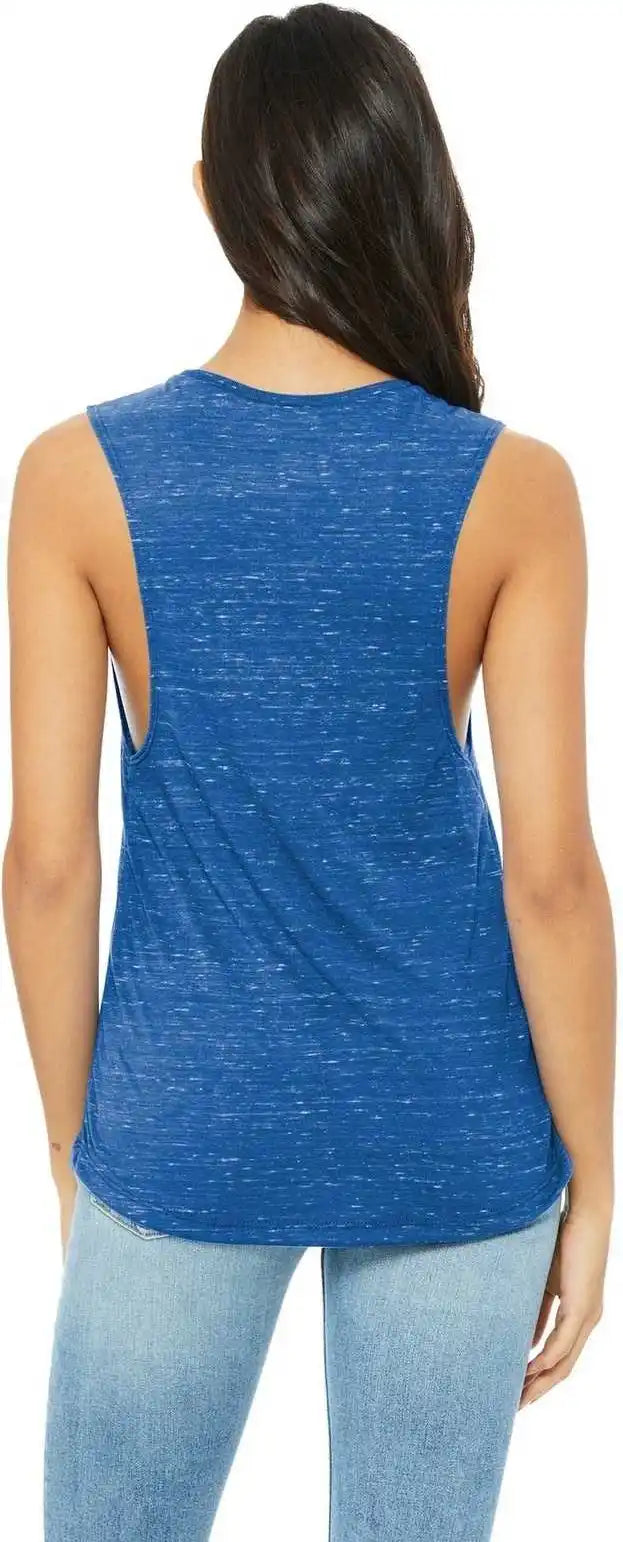 Bella + Canvas 8803 Women’s Flowy Scoop Muscle Tank - True Royal Marble