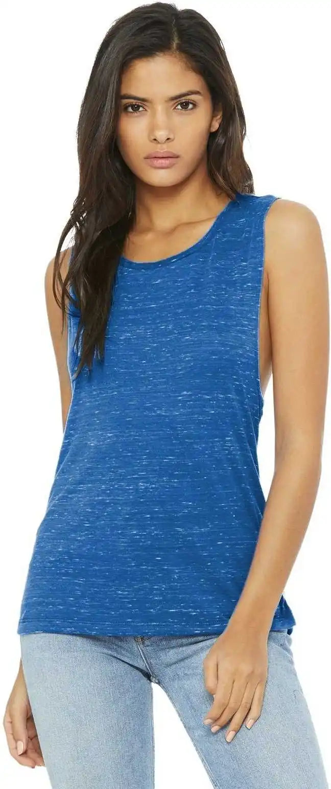 Bella + Canvas 8803 Women’s Flowy Scoop Muscle Tank - True Royal Marble