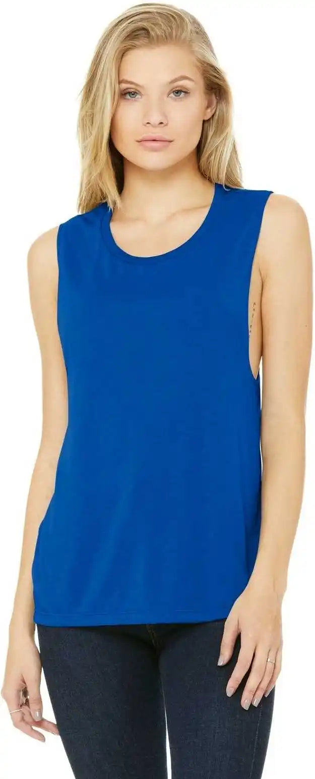 Bella + Canvas 8803 Women’s Flowy Scoop Muscle Tank - True Royal