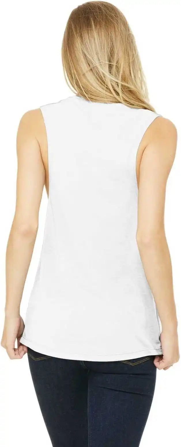 Bella + Canvas 8803 Women’s Flowy Scoop Muscle Tank White