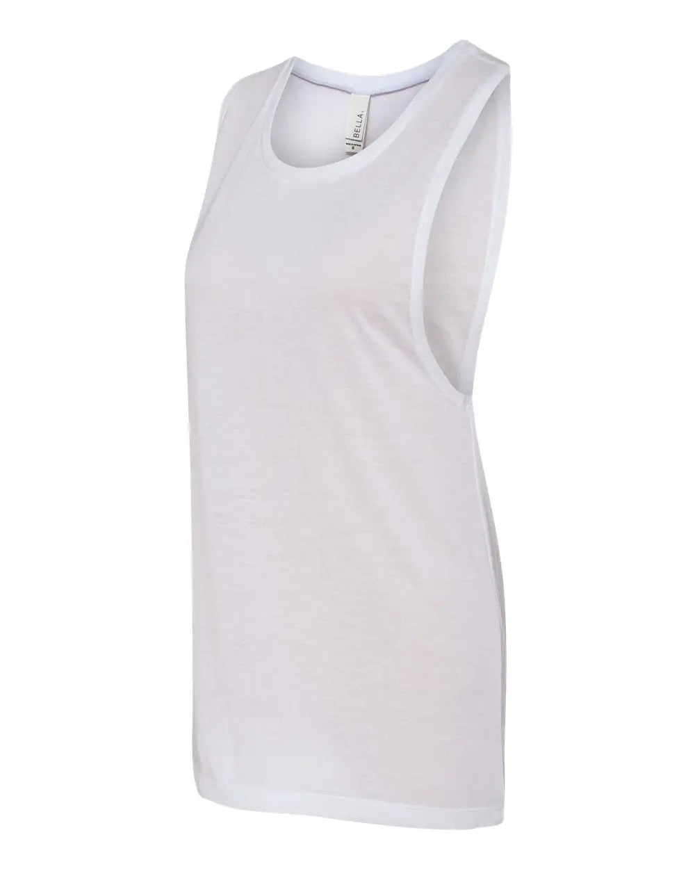 Bella + Canvas 8803 Women’s Flowy Scoop Muscle Tank - White