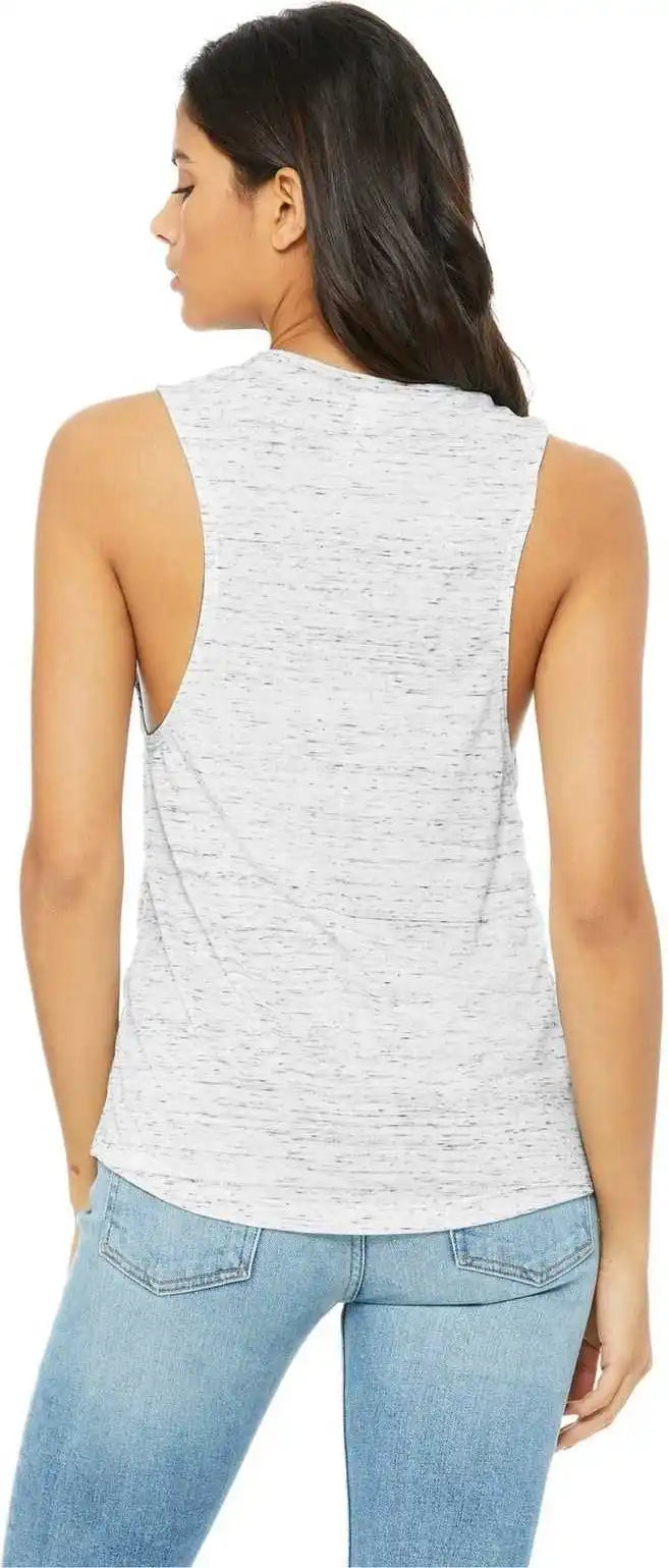 Bella + Canvas 8803 Women’s Flowy Scoop Muscle Tank White Marble