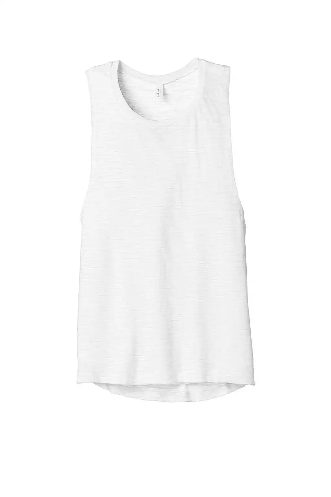 Bella + Canvas 8803 Women’s Flowy Scoop Muscle Tank - White Slub