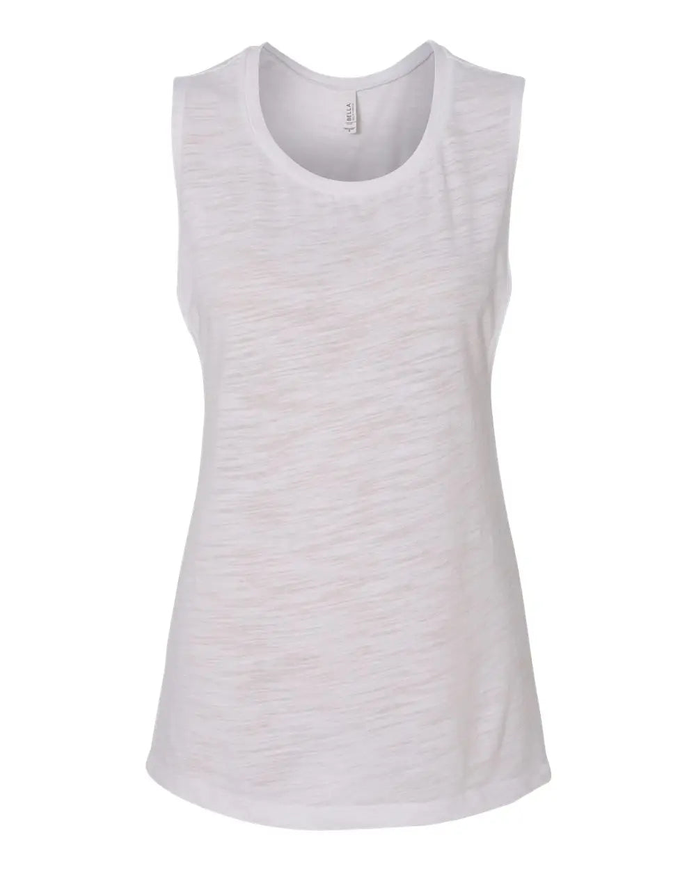 Bella + Canvas 8803 Women’s Flowy Scoop Muscle Tank - White Slub
