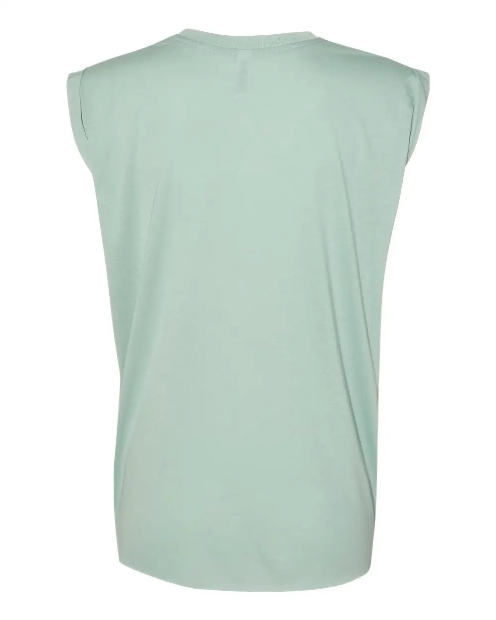 Bella + Canvas 8804 Women’s Flowy Rolled Cuffs Muscle Tee - Dusty Blue