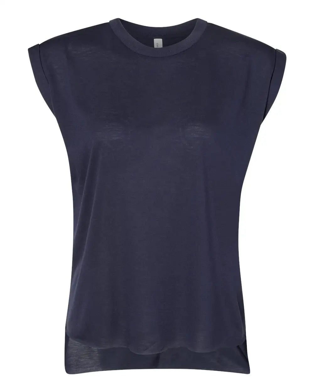 Bella + Canvas 8804 Women’s Flowy Rolled Cuffs Muscle Tee - Midnight - Navy / m