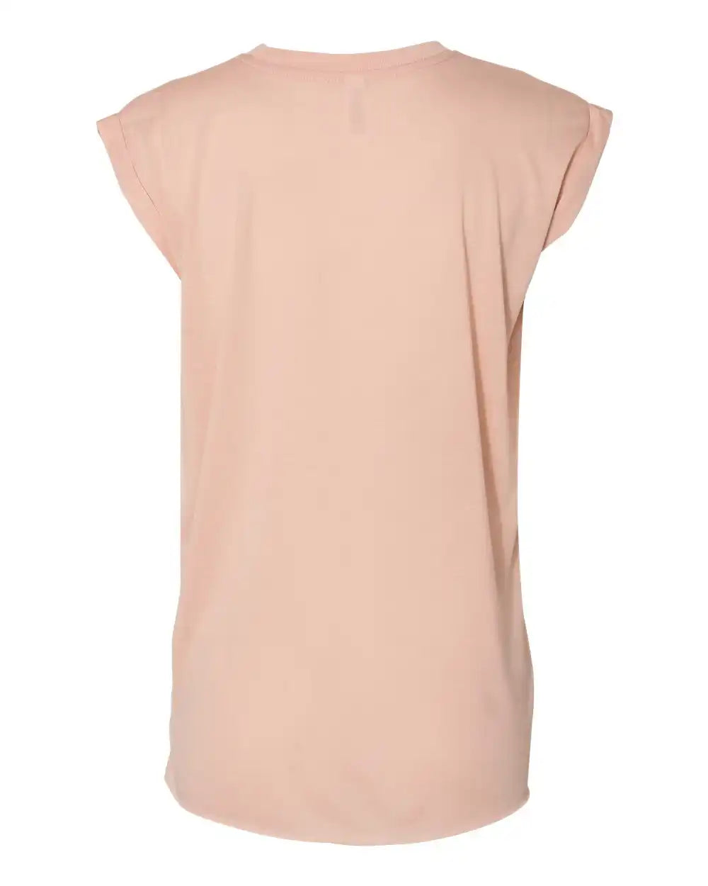 Bella + Canvas 8804 Women’s Flowy Rolled Cuffs Muscle Tee - Peach - l