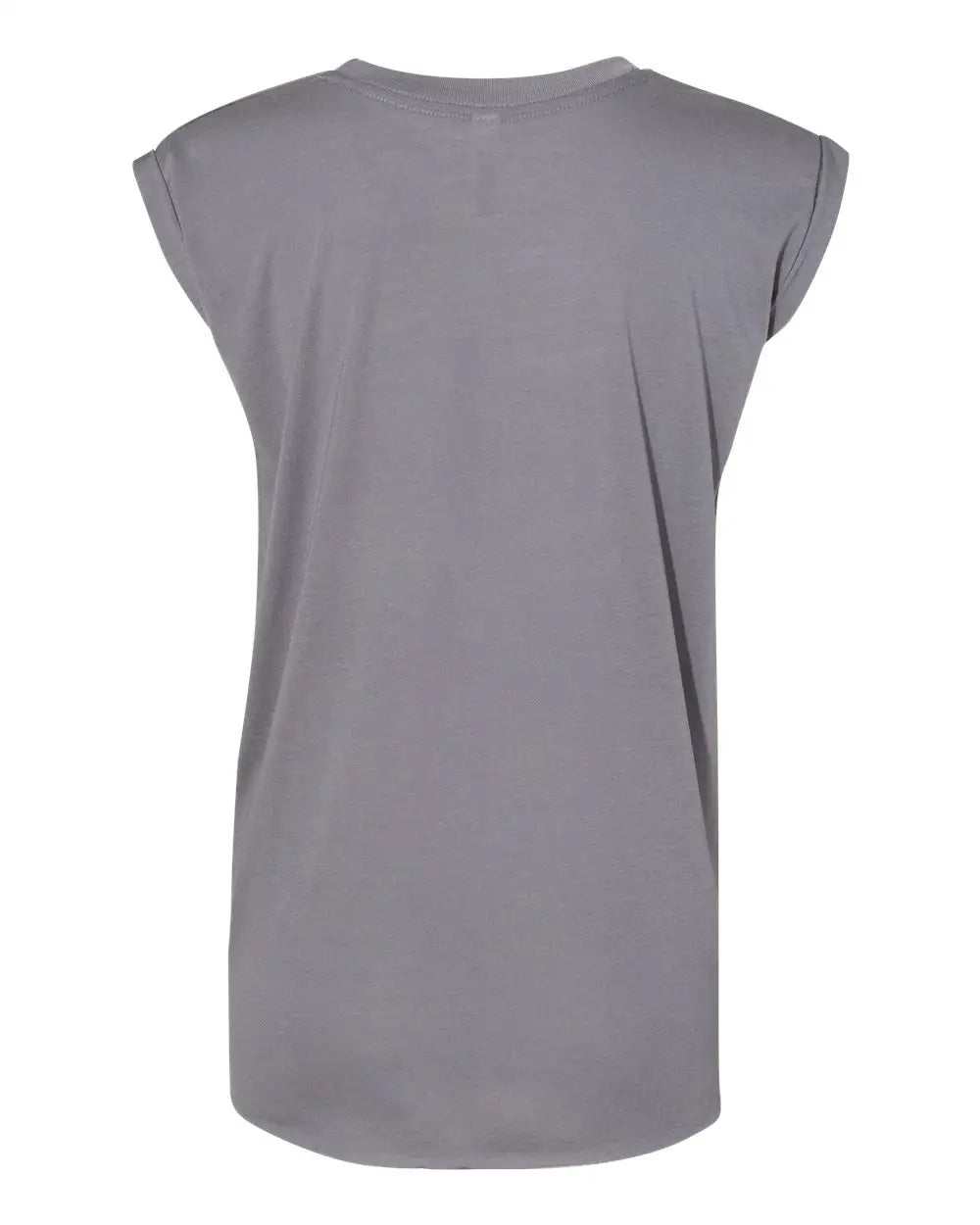 Bella + Canvas 8804 Women’s Flowy Rolled Cuffs Muscle Tee - Storm - Dark Gray / m