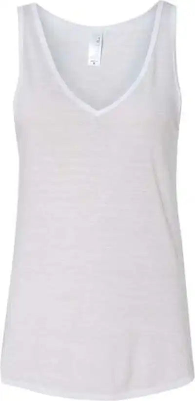Bella + Canvas 8805 Women’s Flowy V-neck Tank - White