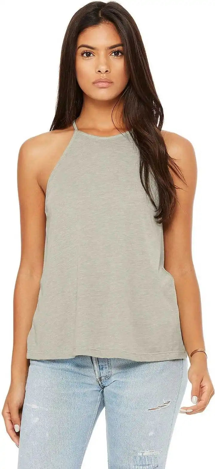 Bella + Canvas 8809 Women’s Flowy High Neck Tank Heather Stone
