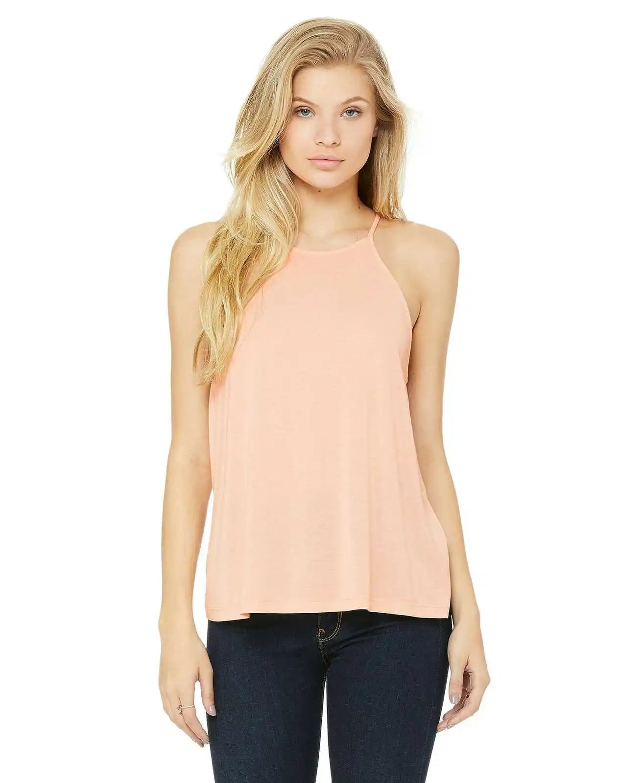 Bella + Canvas 8809 Women’s Flowy High-neck Tank - Peach