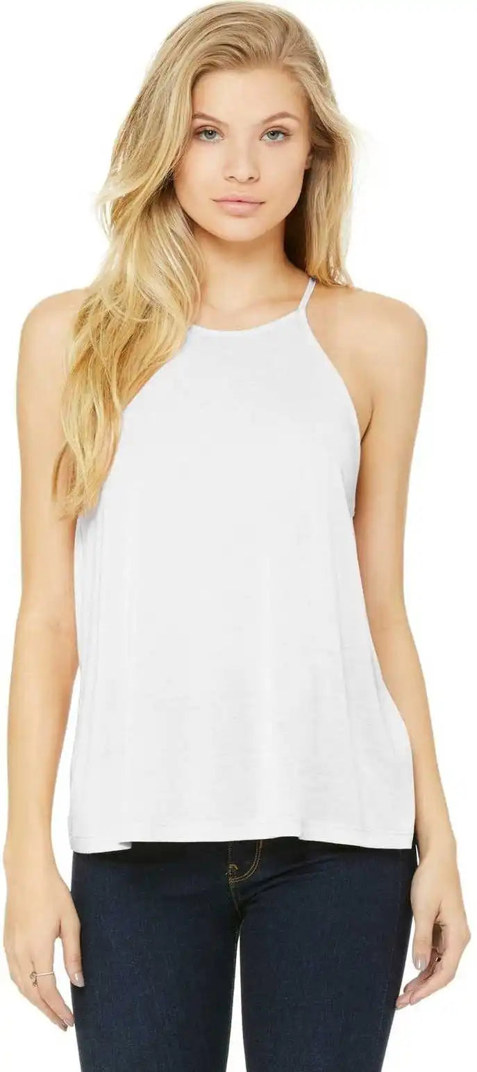 Bella + Canvas 8809 Women’s Flowy High Neck Tank White