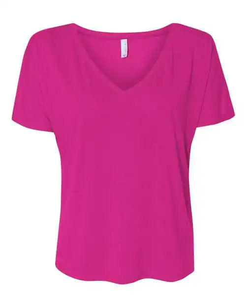 Bella + Canvas 8815 Womens Slouchy v Neck Tee Berry