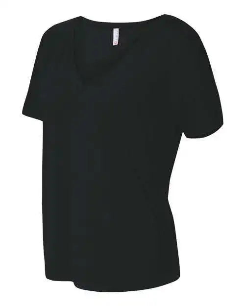 Bella + Canvas 8815 Womens Slouchy v Neck Tee Black