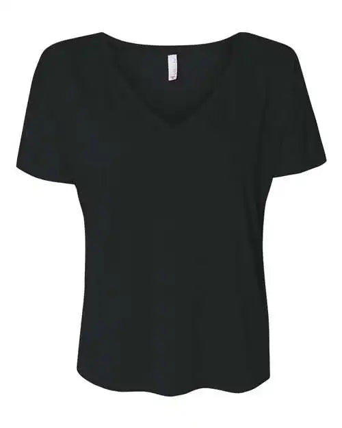 Bella + Canvas 8815 Womens Slouchy v Neck Tee Black