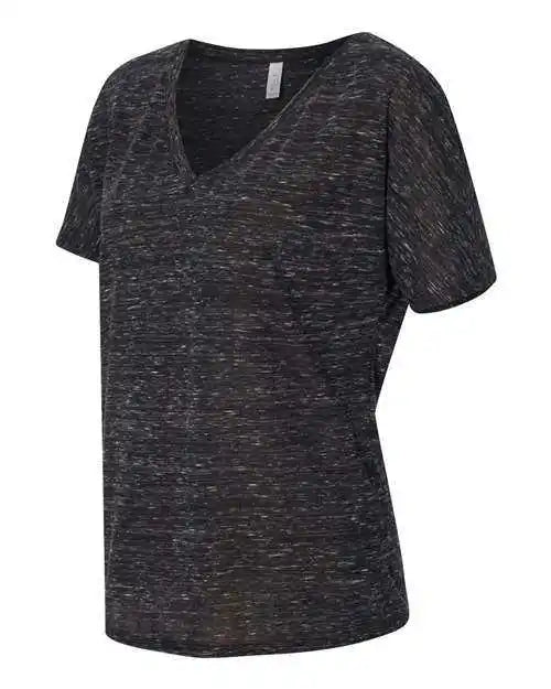 Bella + Canvas 8815 Womens Slouchy v Neck Tee Black Marble