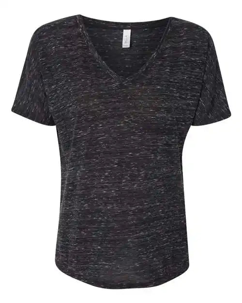 Bella + Canvas 8815 Womens Slouchy v Neck Tee Black Marble