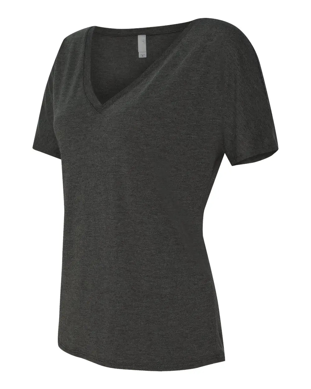 Bella + Canvas 8815 Women’s Slouchy V-neck Tee - Dark Grey Heather - Gray / s