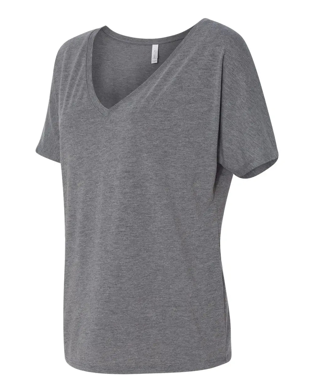Bella + Canvas 8815 Women’s Slouchy V-neck Tee - Grey Triblend - Gray / s