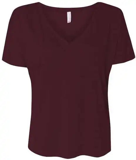Bella + Canvas 8815 Womens Slouchy V-neck Tee - Maroon