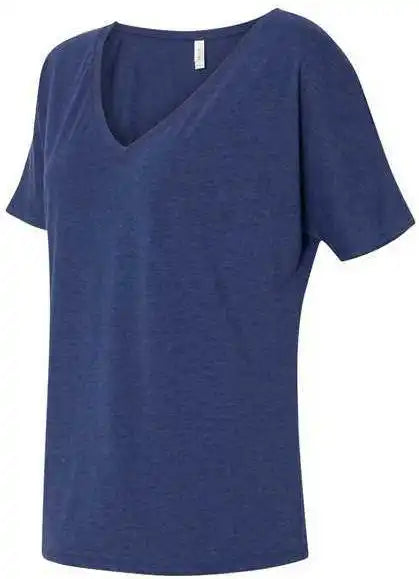 Bella + Canvas 8815 Womens Slouchy v Neck Tee Navy Triblend