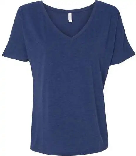 Bella + Canvas 8815 Womens Slouchy v Neck Tee Navy Triblend