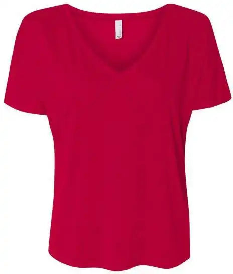 Bella + Canvas 8815 Womens Slouchy v Neck Tee Red