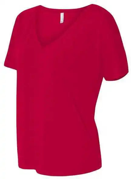 Bella + Canvas 8815 Womens Slouchy v Neck Tee Red
