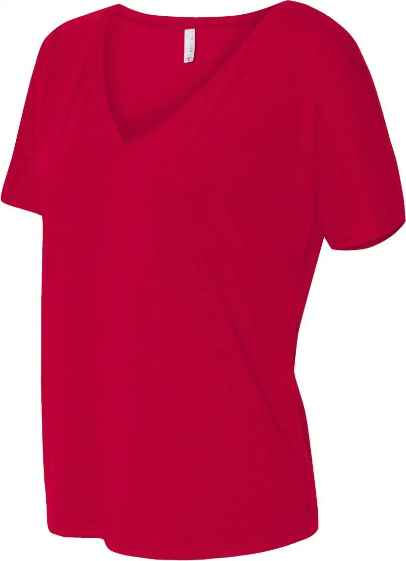 Bella + Canvas 8815 Women’s Slouchy V-neck Tee - Red - s