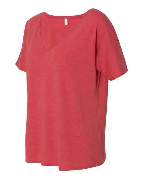 Bella + Canvas 8815 Womens Slouchy V-neck Tee - Red Triblend