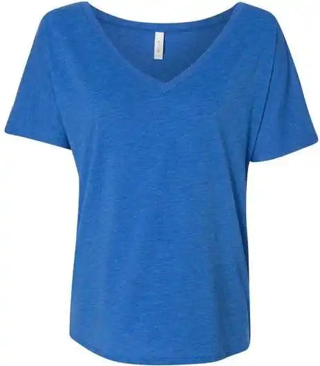 Bella + Canvas 8815 Womens Slouchy V-neck Tee - True Royal Triblend