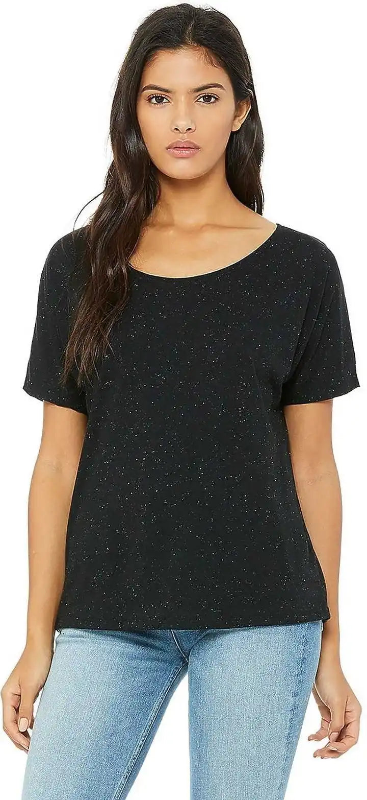 Bella + Canvas 8816 Women’s Slouchy Tee - Black Speckled
