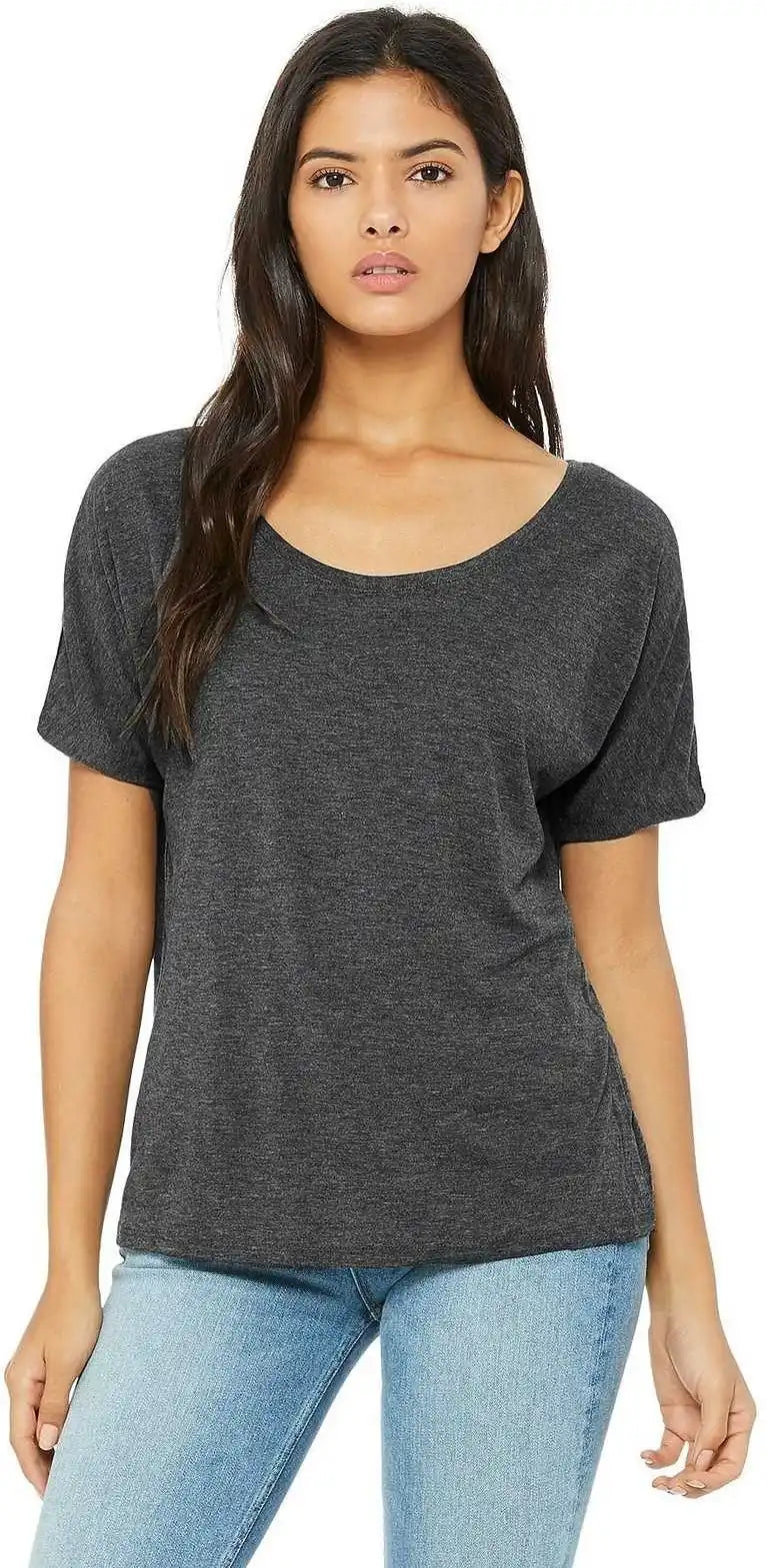 Bella + Canvas 8816 Women’s Slouchy Tee - Dark Grey Heather
