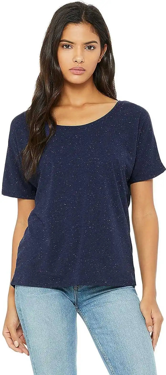 Bella + Canvas 8816 Women’s Slouchy Tee - Navy Speckled